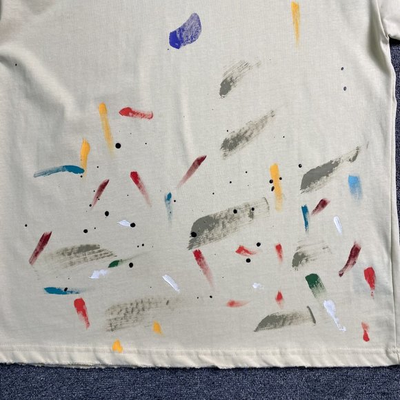 Gallery Cream Short Sleeve Splash Print Letter T-Shirt - Picture 4 of 13